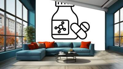 Vitamin vector outline Icon Design illustration. Medical Symbol on White background EPS 10 File Wall mural